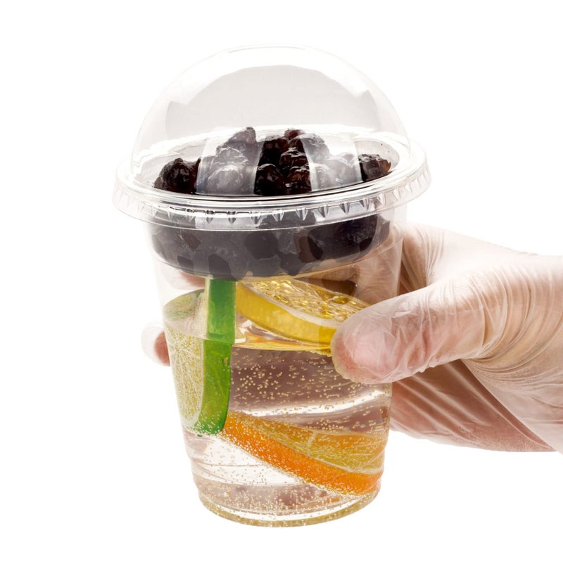 Golden Apple Cup series, 12oz Clear Plastic cups + 2oz insert with Dome lids no hole 50sets - Image 5